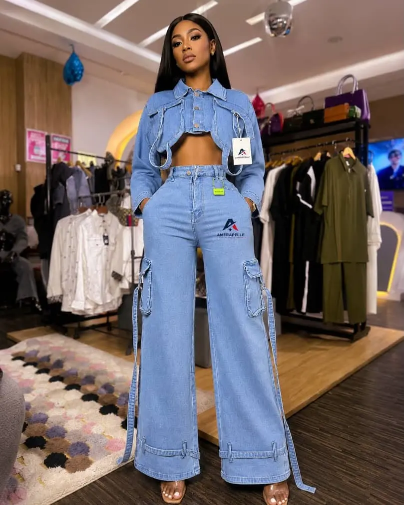Cargo denim set — front